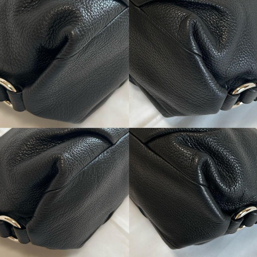 COACH Shoulder Bag Purse Leather Black Authentic