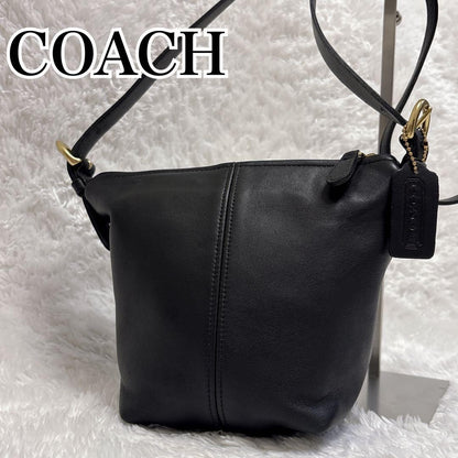 COACH Shoulder Bag Purse Old Leather Black Authentic