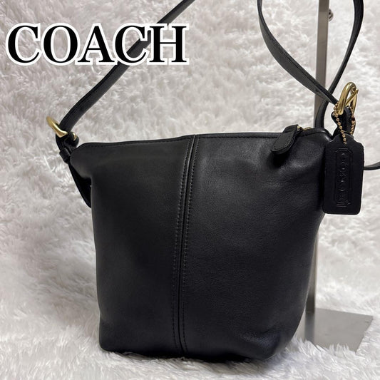 COACH Shoulder Bag Purse Old Leather Black Authentic