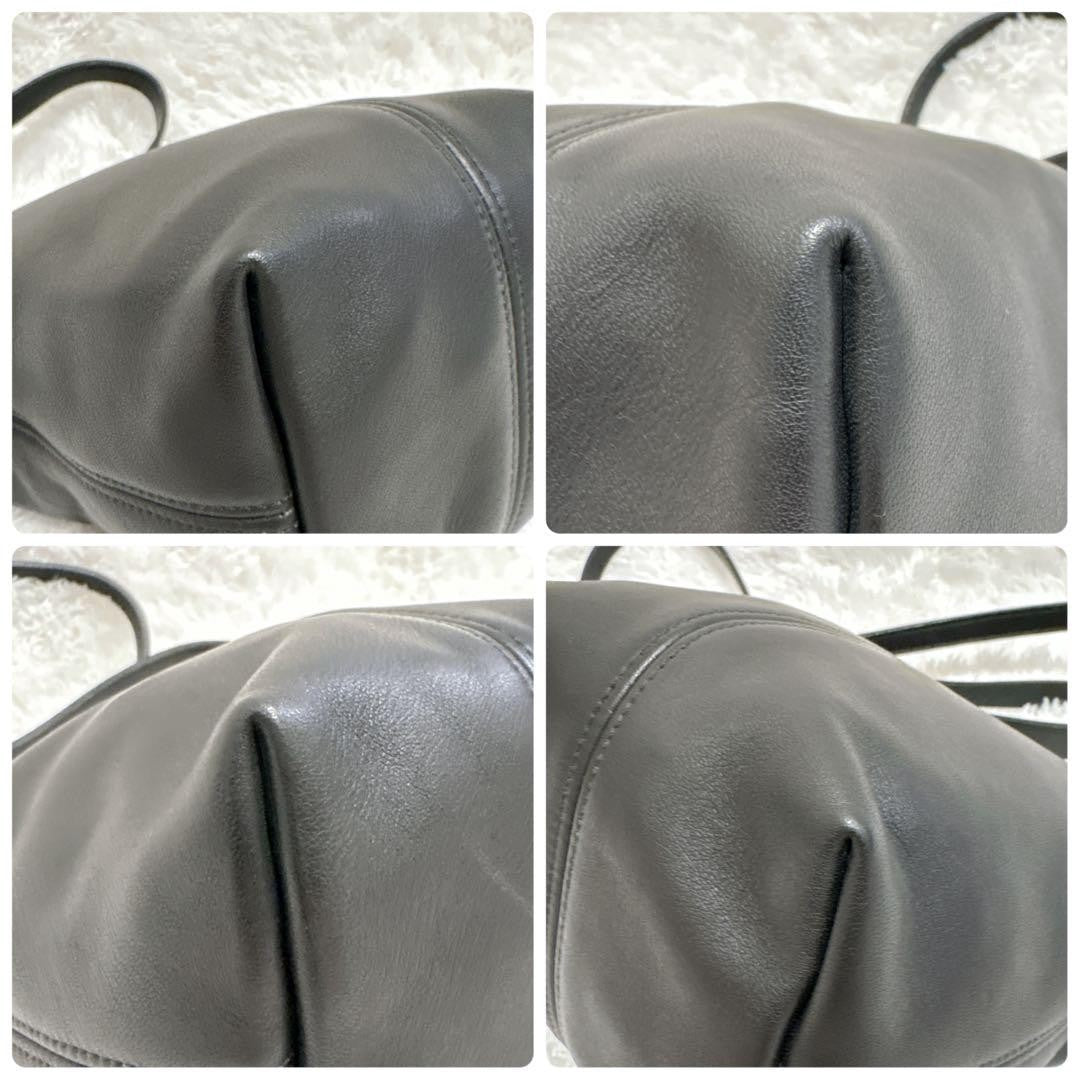 COACH Shoulder Bag Purse Old Leather Black Authentic