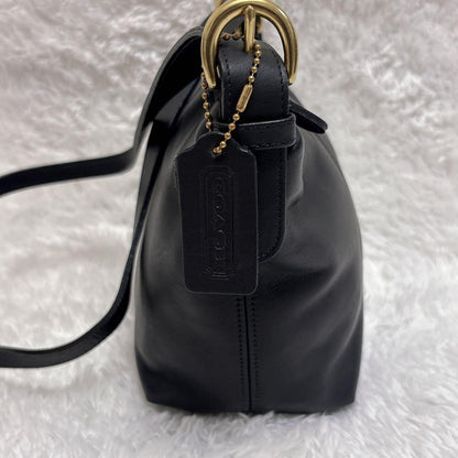 COACH Shoulder Bag Purse Old Leather Black Authentic