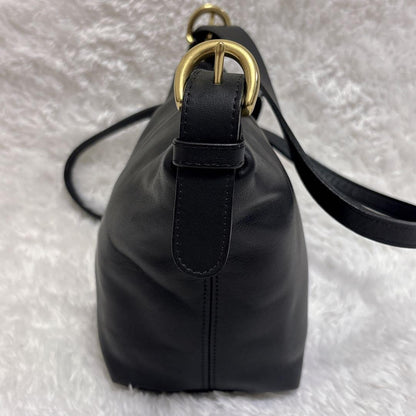 COACH Shoulder Bag Purse Old Leather Black Authentic