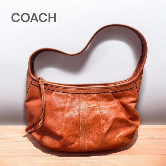 COACH Shoulder Bag Purse Leather Brown Authentic