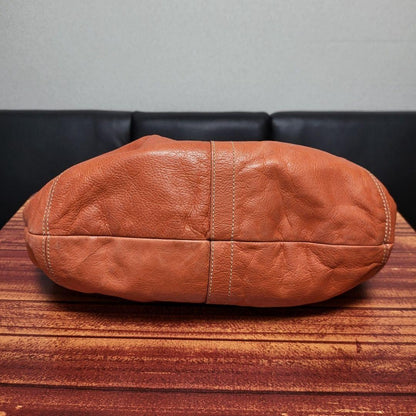 COACH Shoulder Bag Purse Leather Brown Authentic