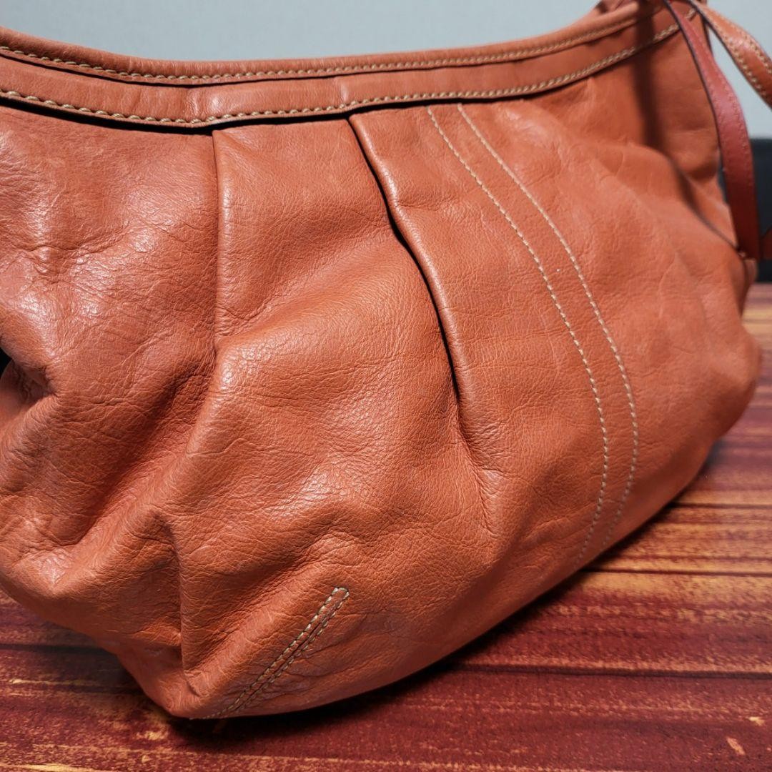 COACH Shoulder Bag Purse Leather Brown Authentic