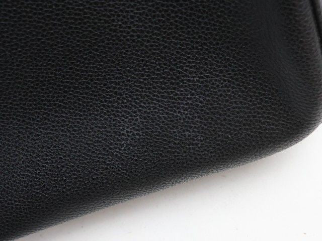 Longchamp Shoulder Bag Purse Leather Black Authentic