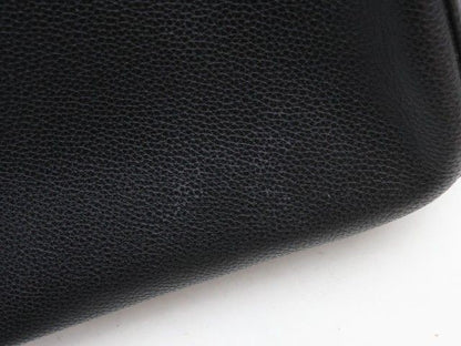 Longchamp Shoulder Bag Purse Leather Black Authentic