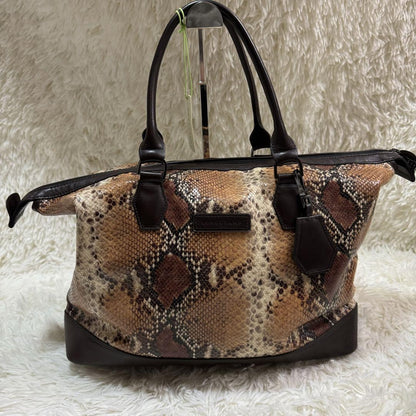 Longchamp Hand Bag Tote Purse Leather Brown Authentic
