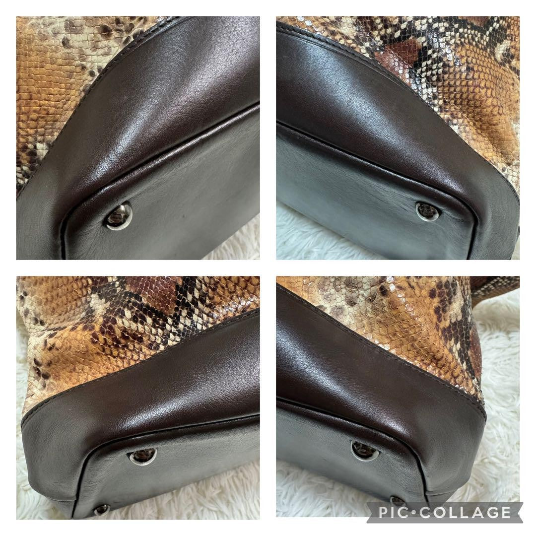 Longchamp Hand Bag Tote Purse Leather Brown Authentic