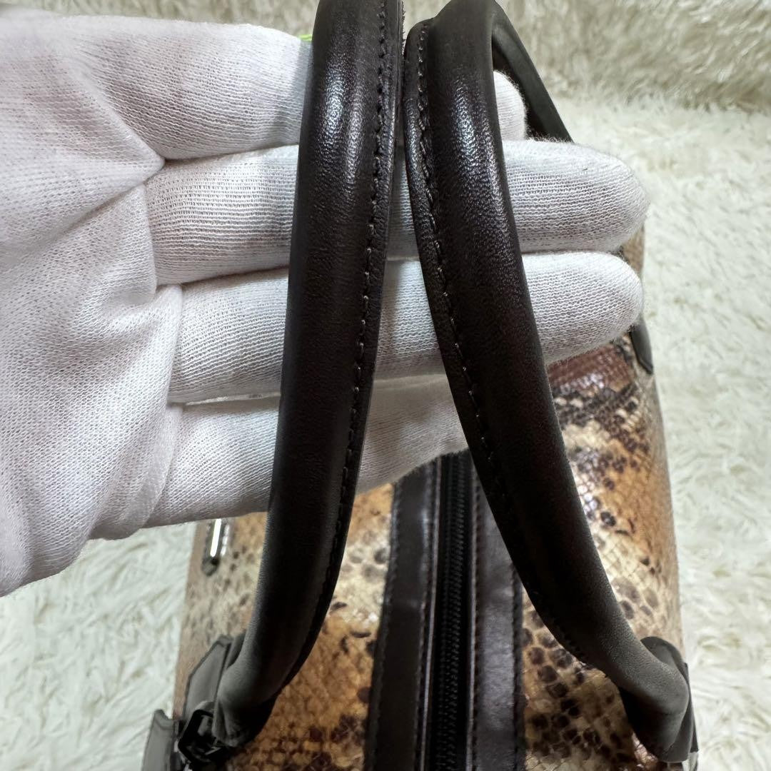 Longchamp Hand Bag Tote Purse Leather Brown Authentic