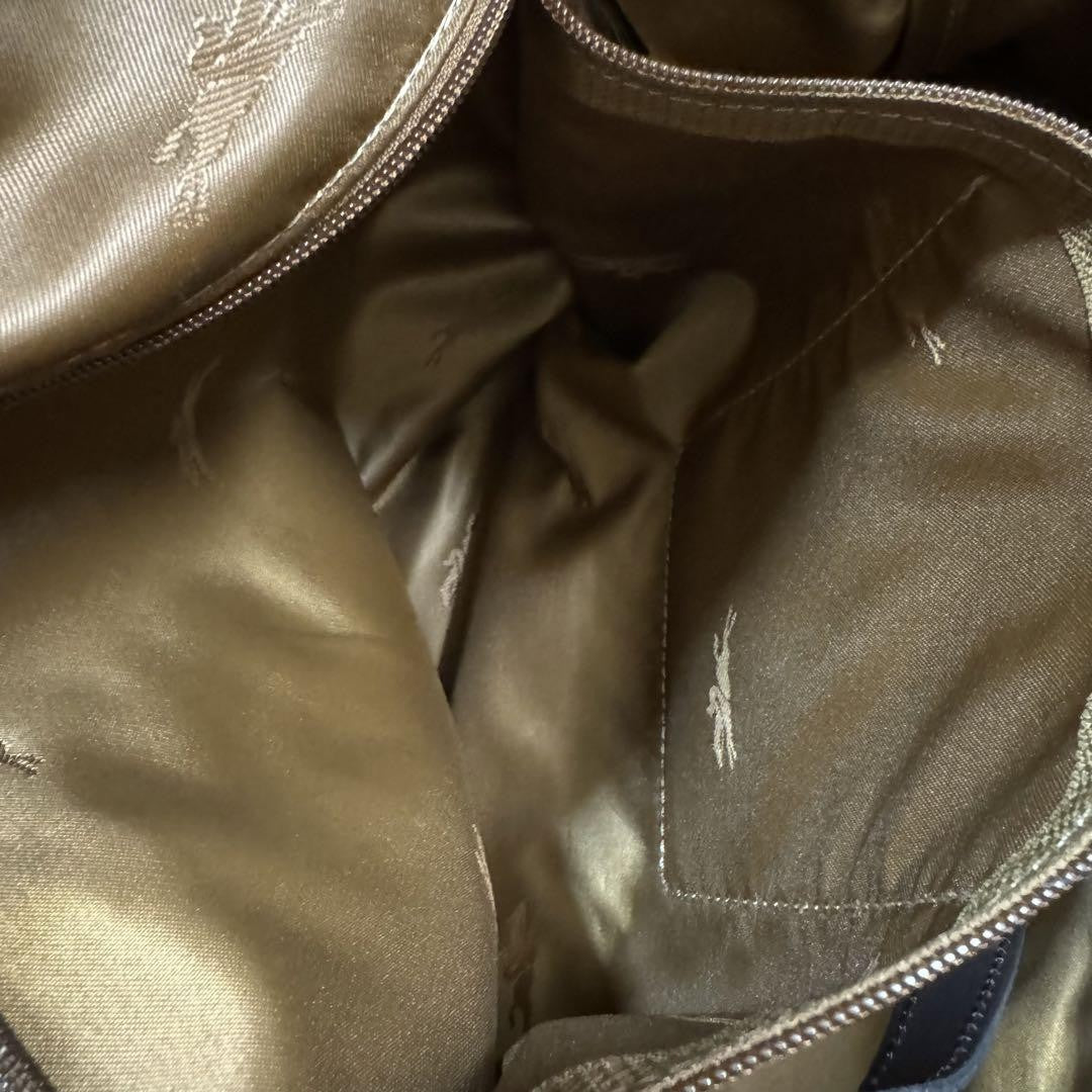 Longchamp Hand Bag Tote Purse Leather Brown Authentic