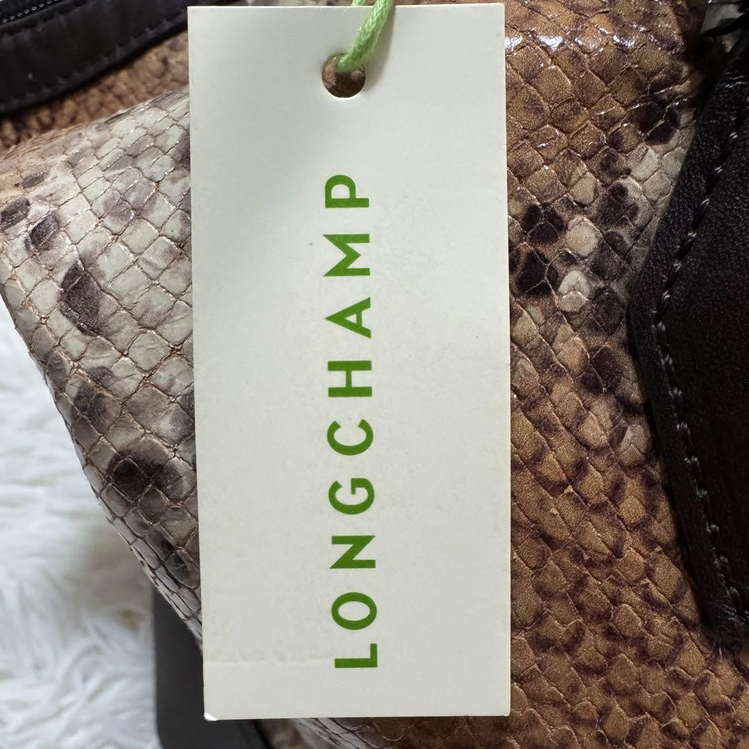 Longchamp Hand Bag Tote Purse Leather Brown Authentic
