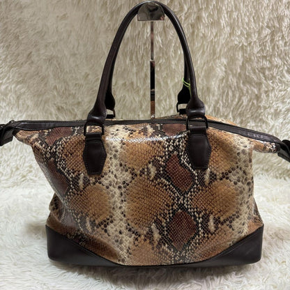 Longchamp Hand Bag Tote Purse Leather Brown Authentic