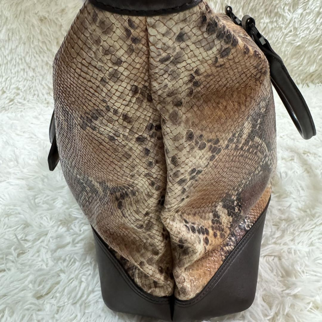 Longchamp Hand Bag Tote Purse Leather Brown Authentic
