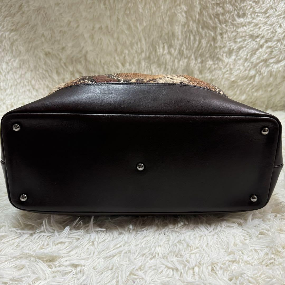 Longchamp Hand Bag Tote Purse Leather Brown Authentic