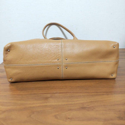 TOD'S Hand Bag Tote Purse Leather Camel Authentic