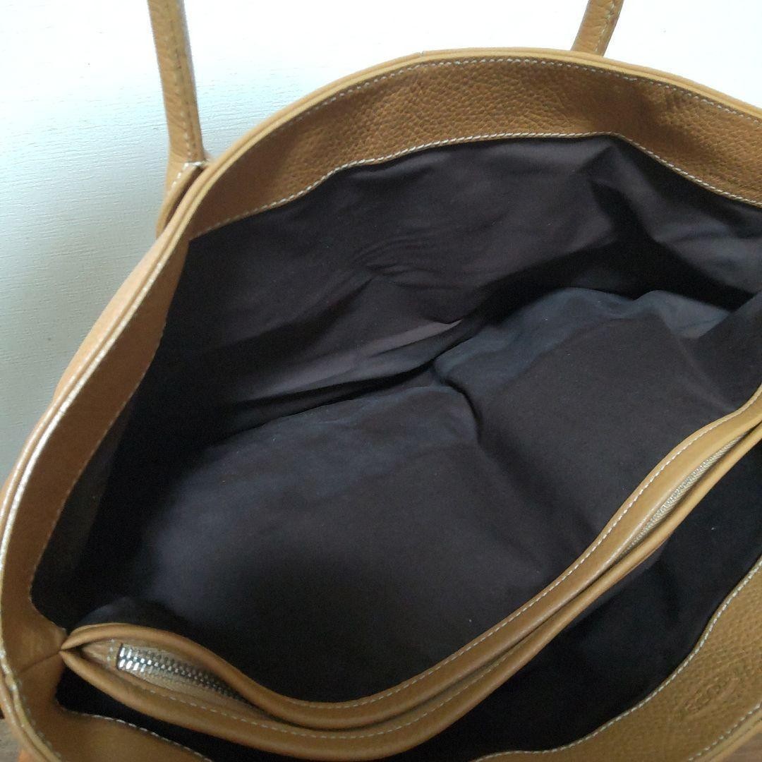 TOD'S Hand Bag Tote Purse Leather Camel Authentic