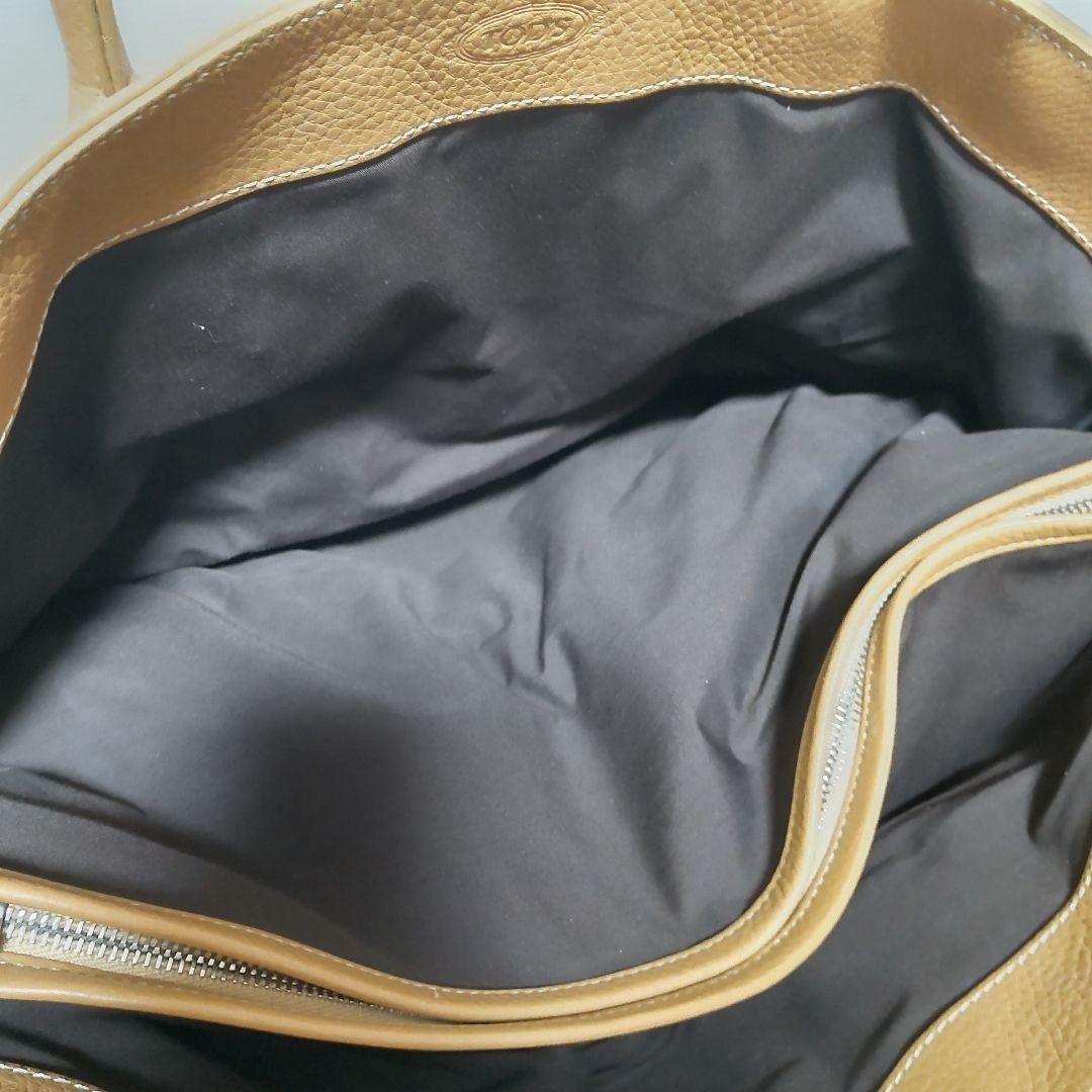 TOD'S Hand Bag Tote Purse Leather Camel Authentic
