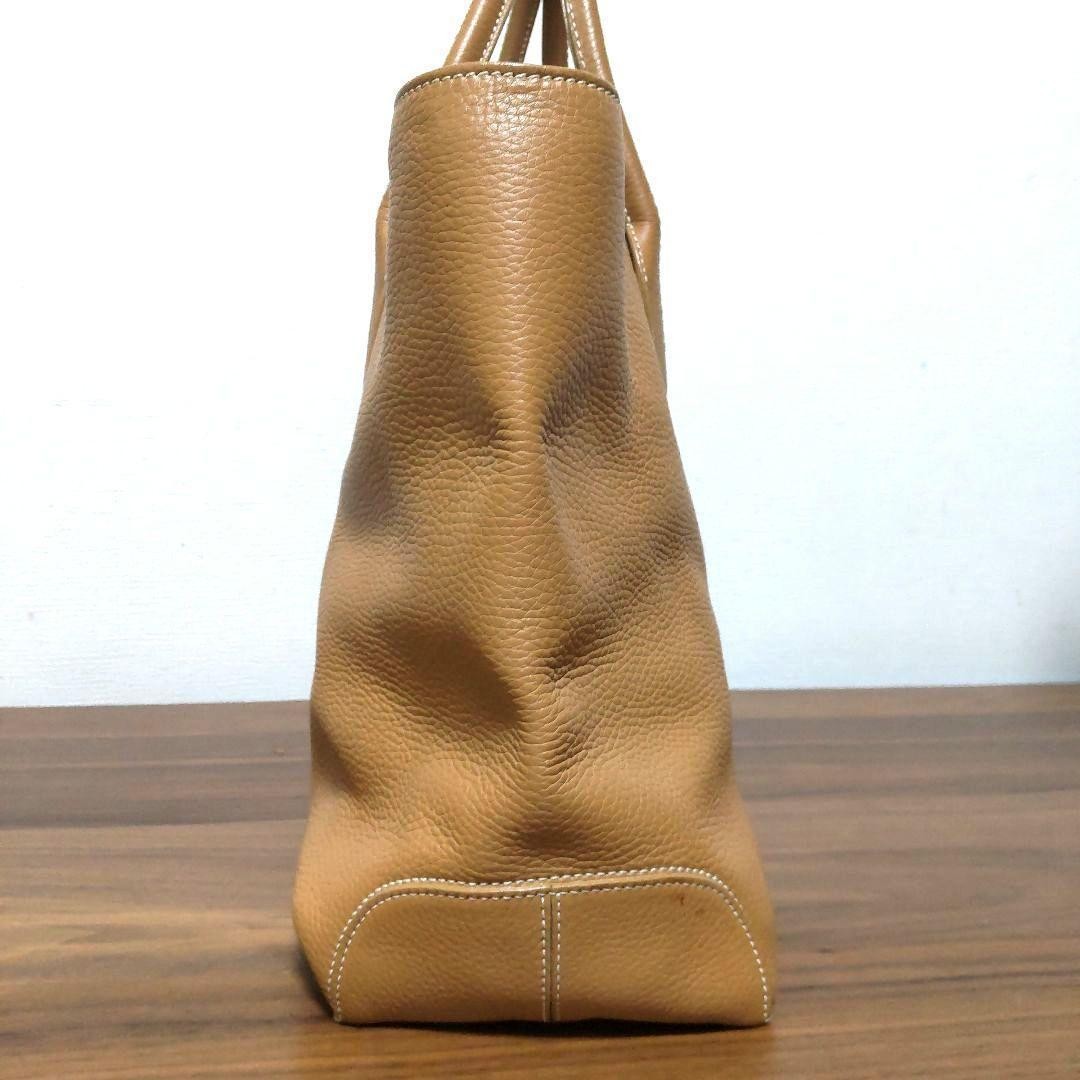 TOD'S Hand Bag Tote Purse Leather Camel Authentic