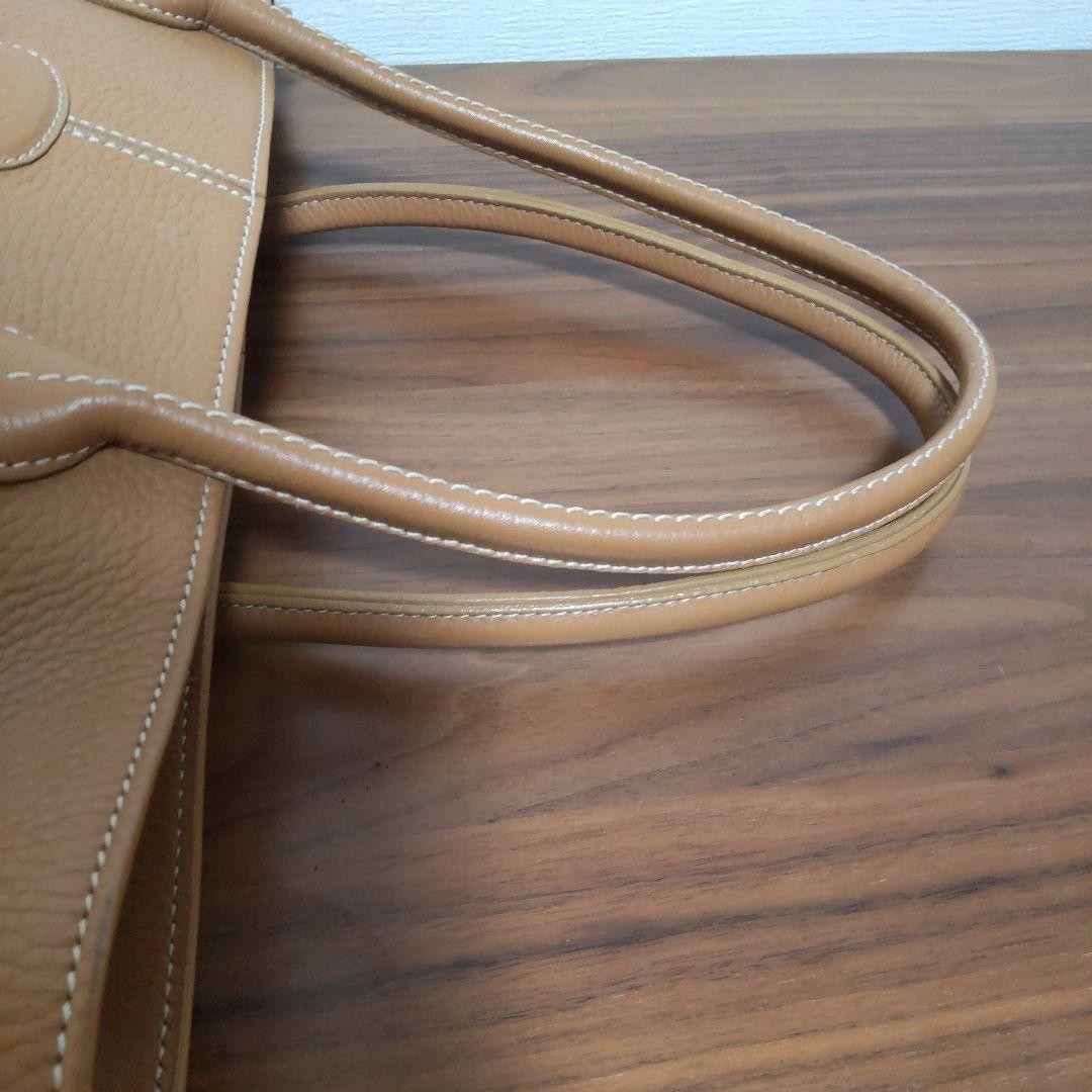 TOD'S Hand Bag Tote Purse Leather Camel Authentic