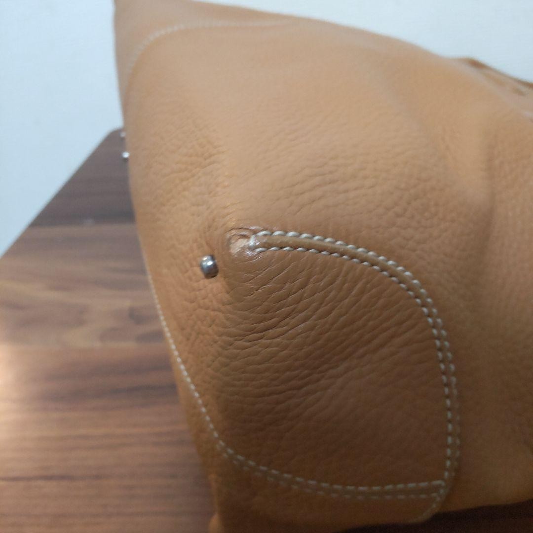 TOD'S Hand Bag Tote Purse Leather Camel Authentic
