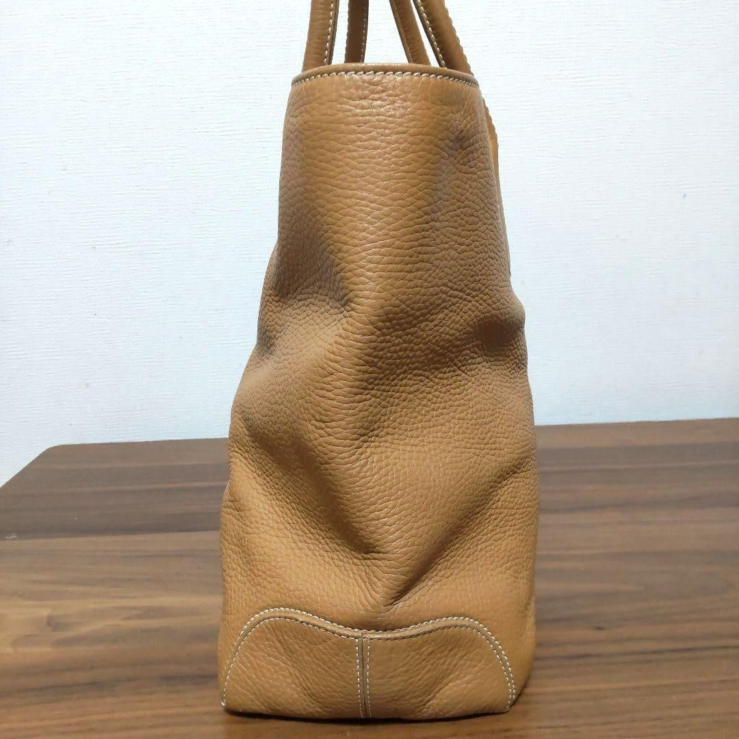 TOD'S Hand Bag Tote Purse Leather Camel Authentic