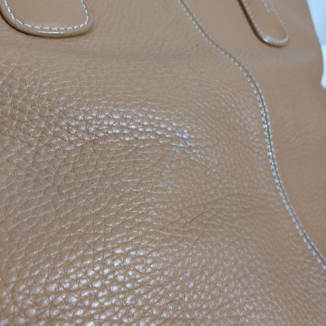 TOD'S Hand Bag Tote Purse Leather Camel Authentic