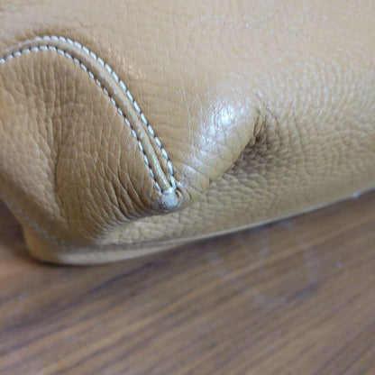 TOD'S Hand Bag Tote Purse Leather Camel Authentic