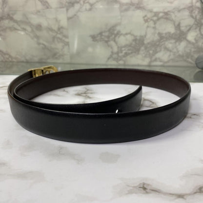 Christian Dior Men's Belt Logo Leather Black Brown Authentic