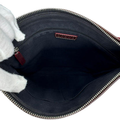 LOEWE Shoulder Bag Purse Anagram Canvas Leather Black Gray Brown Authentic