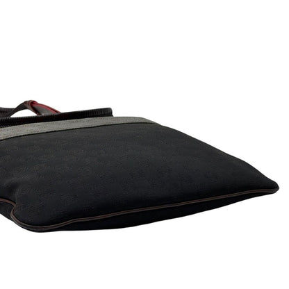 LOEWE Shoulder Bag Purse Anagram Canvas Leather Black Gray Brown Authentic