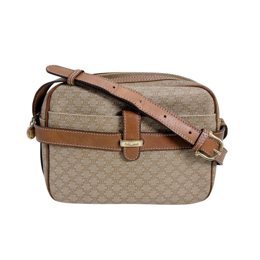 CELINE shoulder bag Macadam Purse PVC Leather Brown Authentic Women's Used