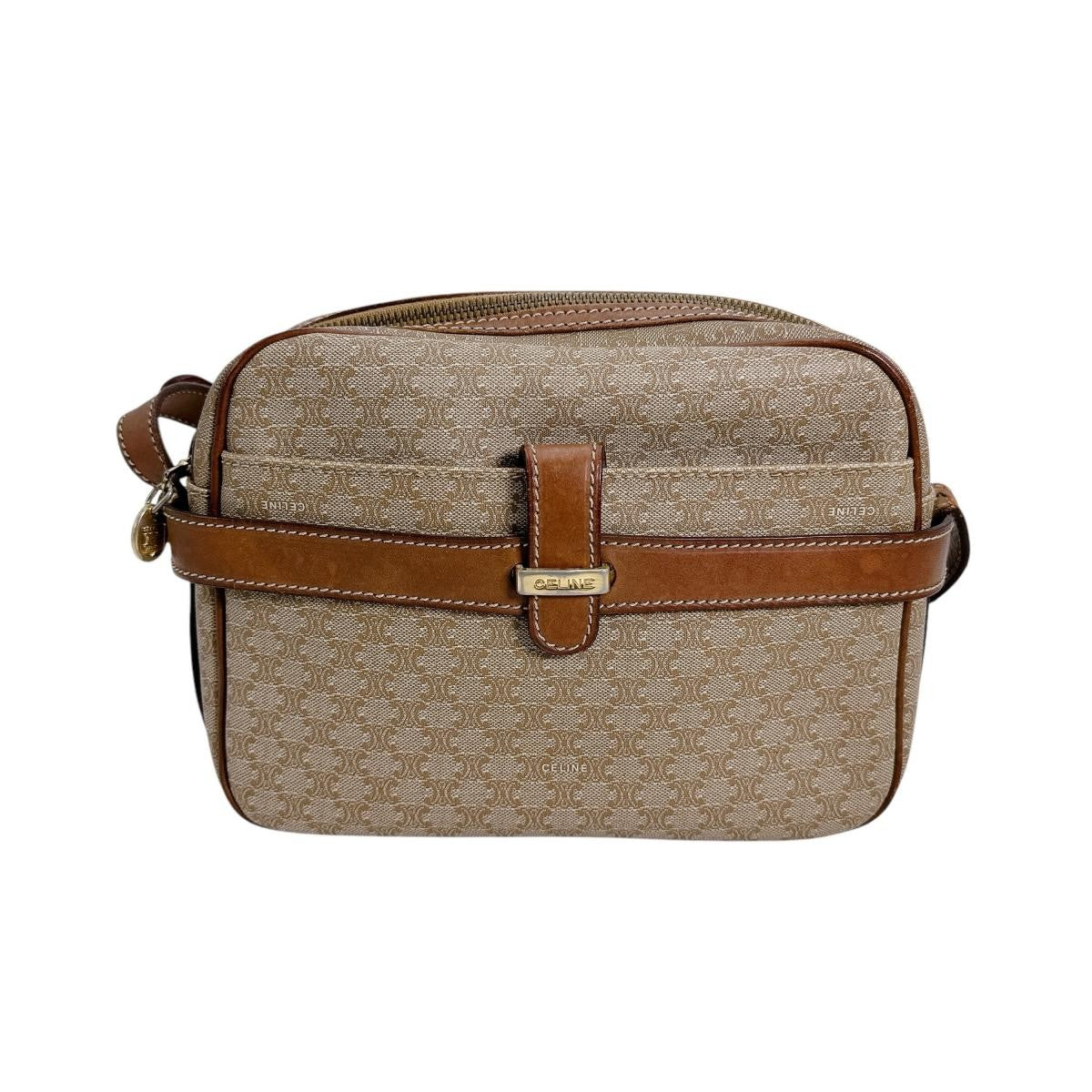 CELINE shoulder bag Macadam Purse PVC Leather Brown Authentic Women's Used