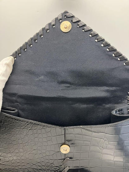 Saint Laurent Hand Bag Tote Purse Leather Black Authentic