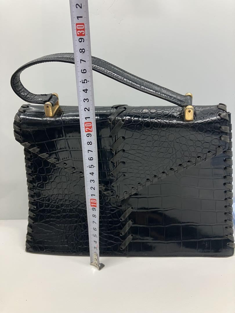 Saint Laurent Hand Bag Tote Purse Leather Black Authentic