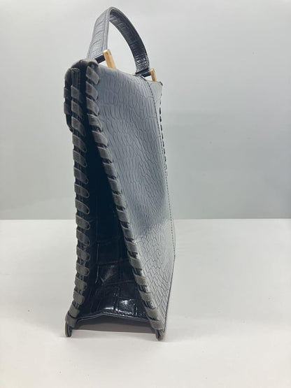 Saint Laurent Hand Bag Tote Purse Leather Black Authentic