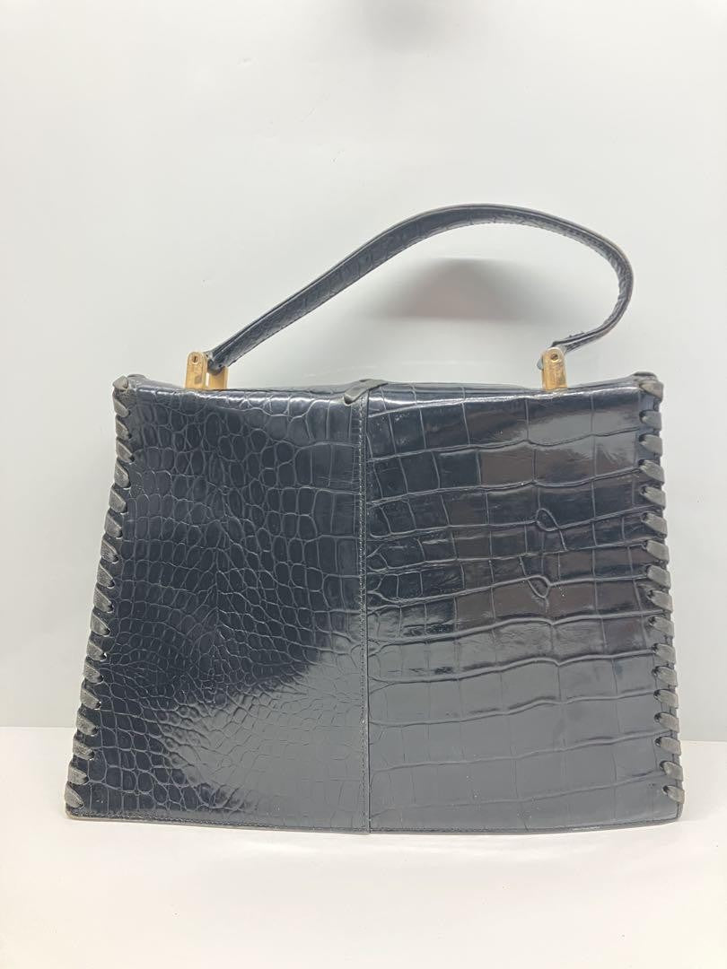Saint Laurent Hand Bag Tote Purse Leather Black Authentic