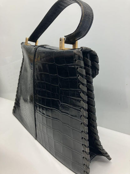 Saint Laurent Hand Bag Tote Purse Leather Black Authentic