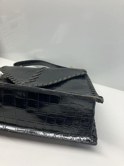 Saint Laurent Hand Bag Tote Purse Leather Black Authentic