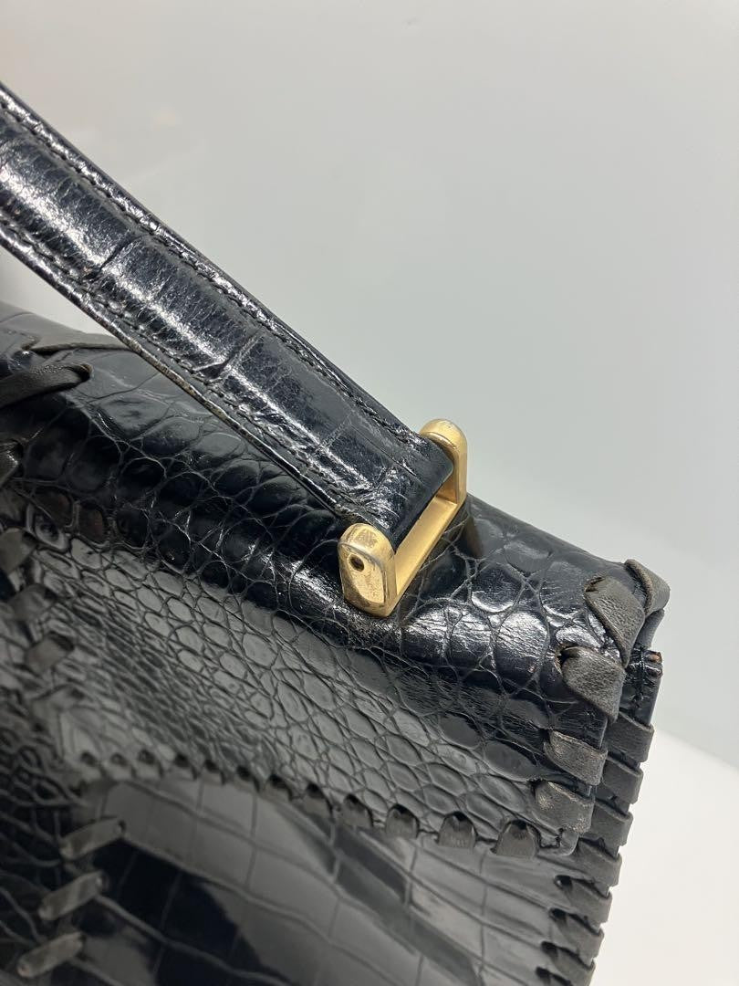 Saint Laurent Hand Bag Tote Purse Leather Black Authentic