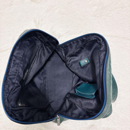 LOEWE Hand Bag Tote Purse Anagram Leather Green Authentic