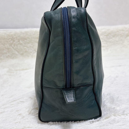 LOEWE Hand Bag Tote Purse Anagram Leather Green Authentic