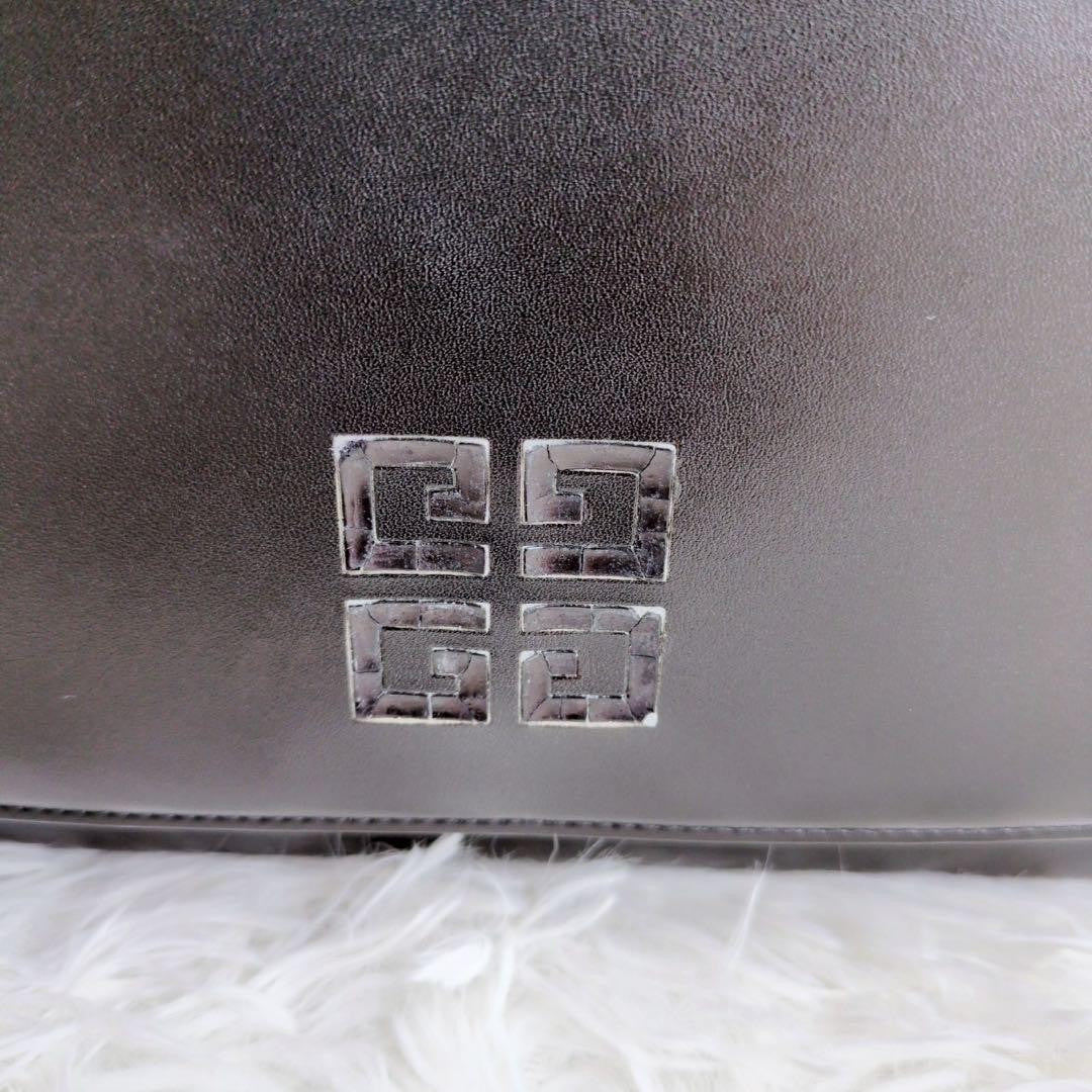 GIVENCHY Hand Bag Tote Purse 4G Leather Black Authentic