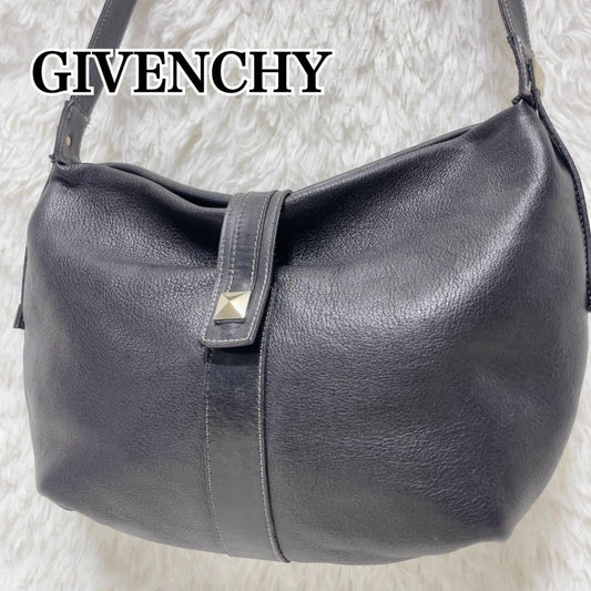 GIVENCHY Shoulder Bag Purse Leather Black Authentic