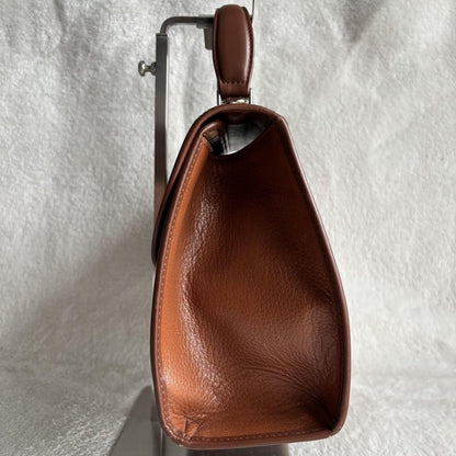 BURBERRYS Hand Bag Tote Purse Nova Check Leather Brown Authentic