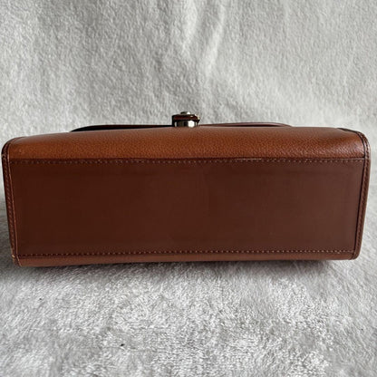 BURBERRYS Hand Bag Tote Purse Nova Check Leather Brown Authentic
