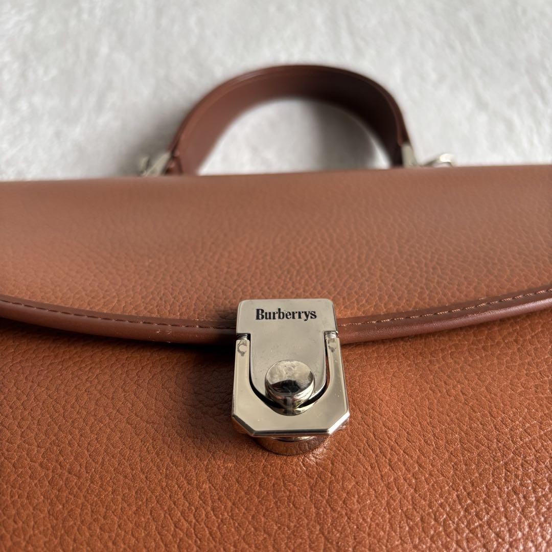 BURBERRYS Hand Bag Tote Purse Nova Check Leather Brown Authentic