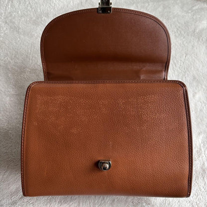 BURBERRYS Hand Bag Tote Purse Nova Check Leather Brown Authentic
