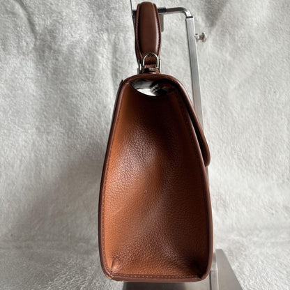 BURBERRYS Hand Bag Tote Purse Nova Check Leather Brown Authentic