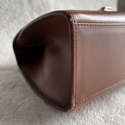 BURBERRYS Hand Bag Tote Purse Nova Check Leather Brown Authentic